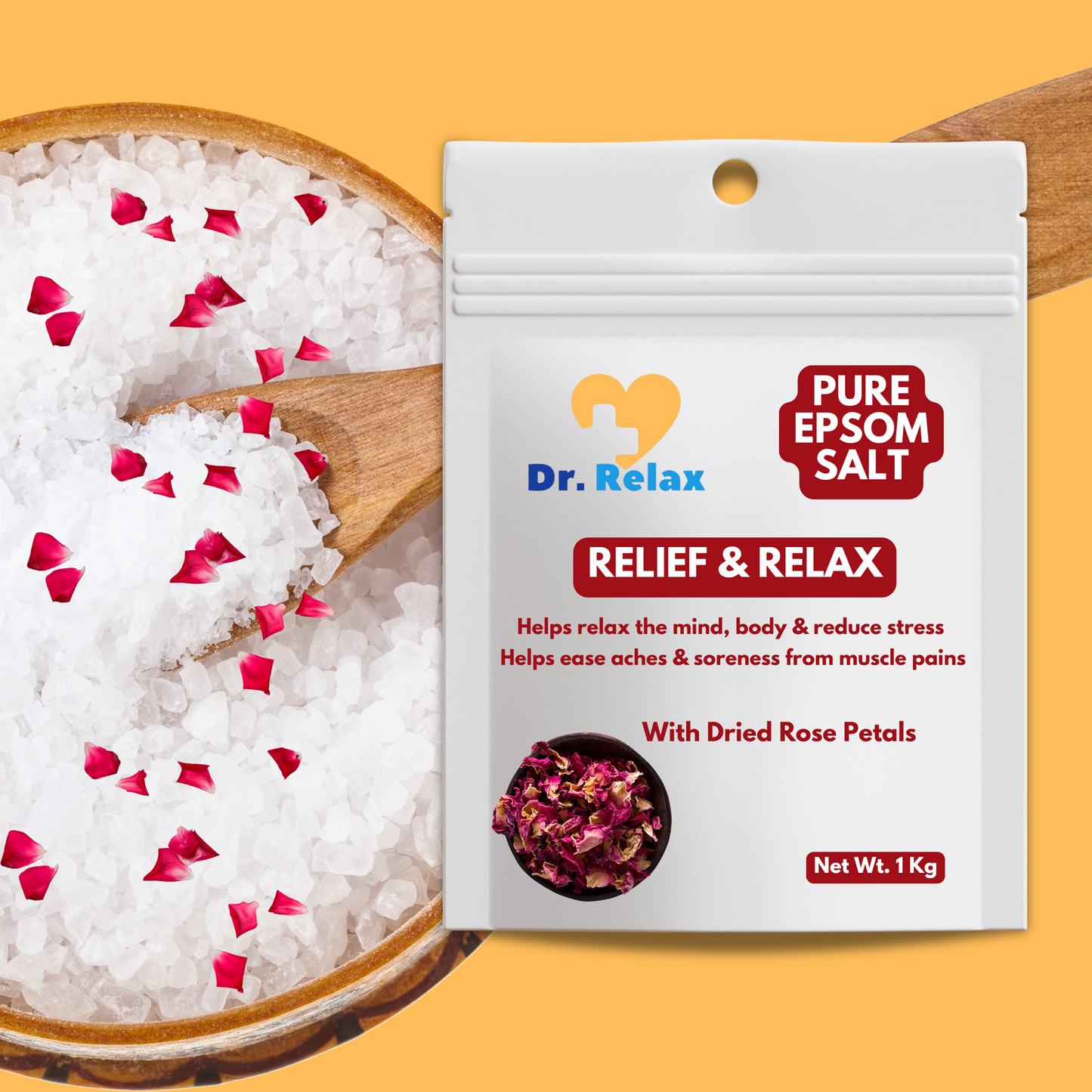 Dr. Relax Epsom Salt - with Dried Rose Petals