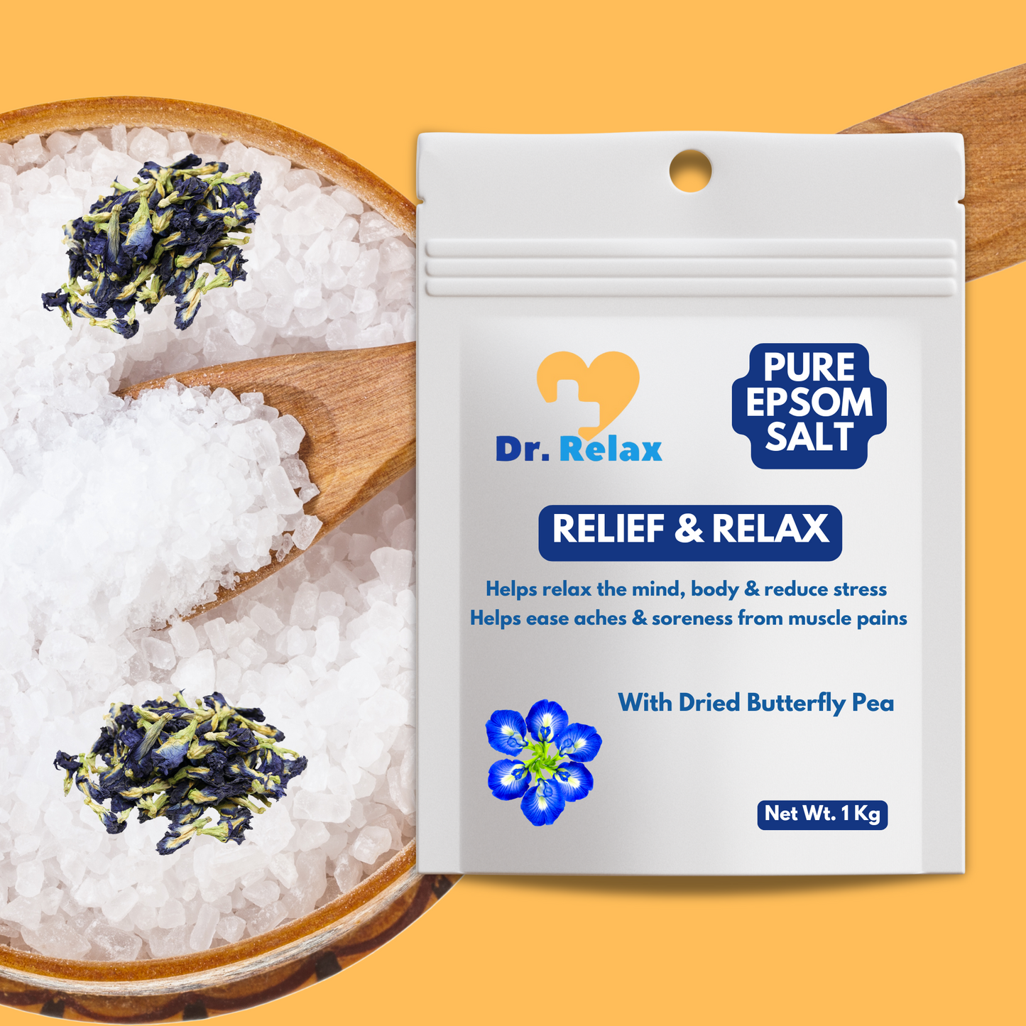 Dr. Relax Epsom Salt - with Dried Butterfly Pea